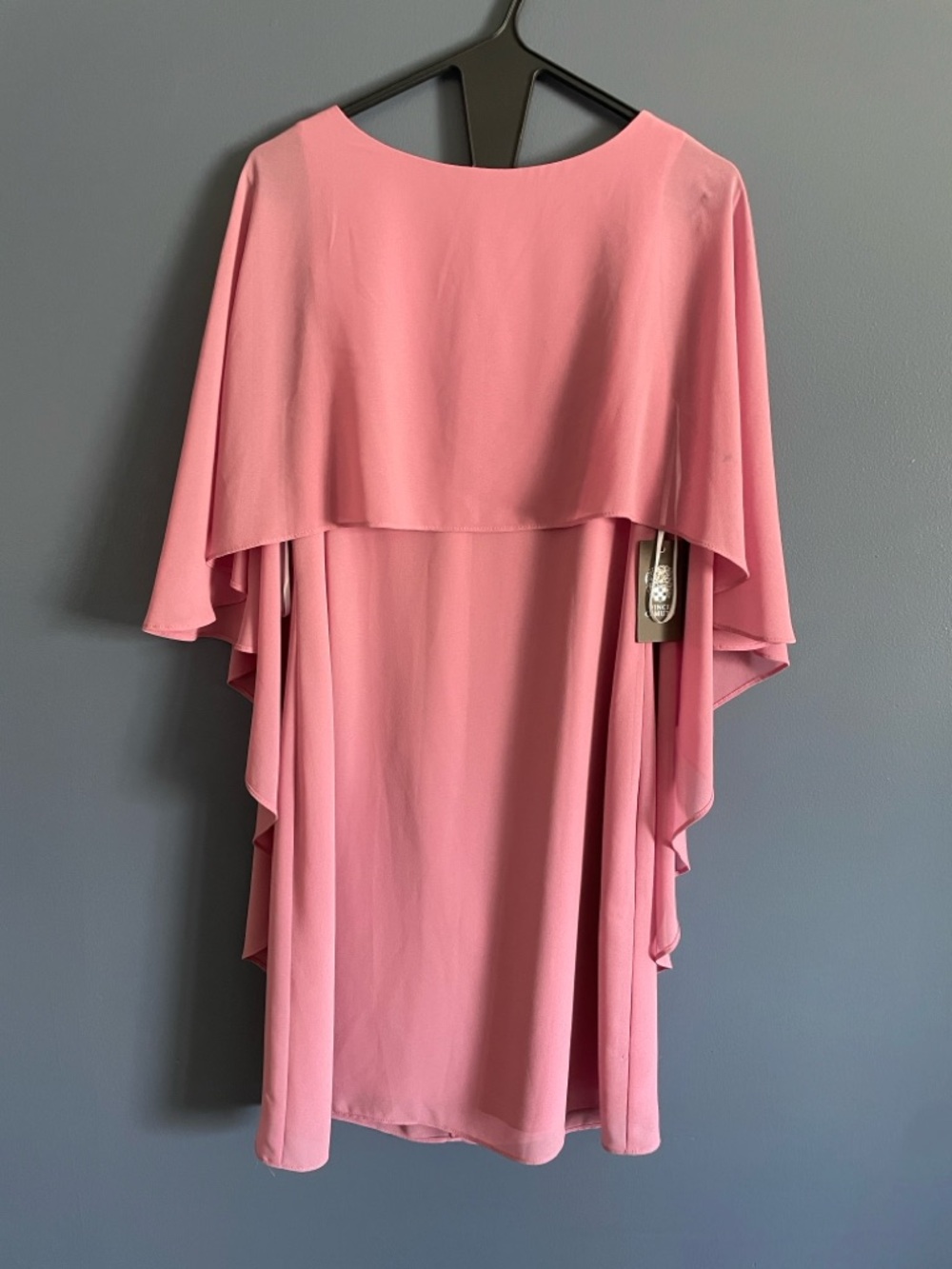NWT Elegant Pink Cape-Sleeve Dress